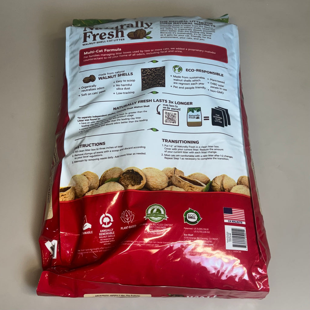 Walnut Shell Litter - Multi- Cat - (Naturally Fresh) - (40 lb Bag) - (Unscented) - (While Supplies Last)