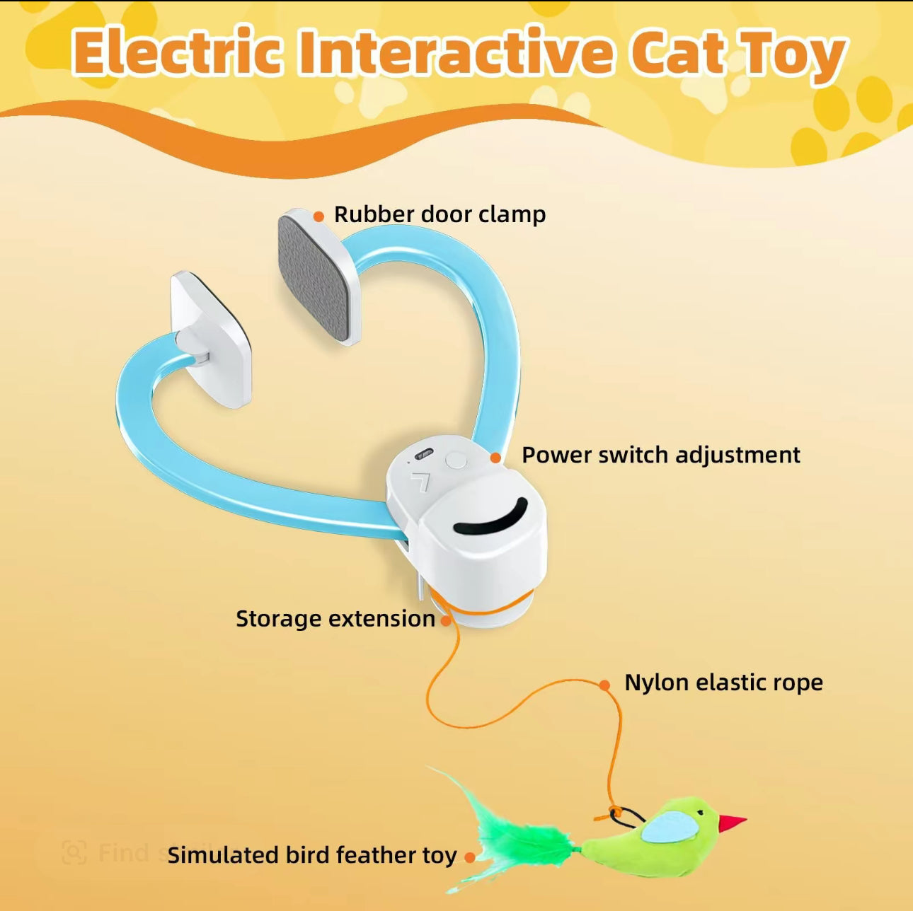 FlyChase Toy - Cat - (Interactive and Rotating Flying Bird) - (3 Color Options) - (While Supplies Last)