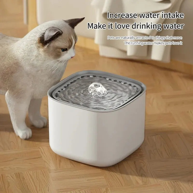 Automatic Circulating Water Fountain - Cat - (3L) - (White) - (While Supplies Last)