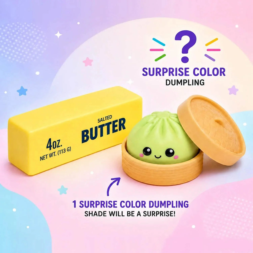 2-Pack: Adorable Squishy Dumpling & Butter Dog Toys