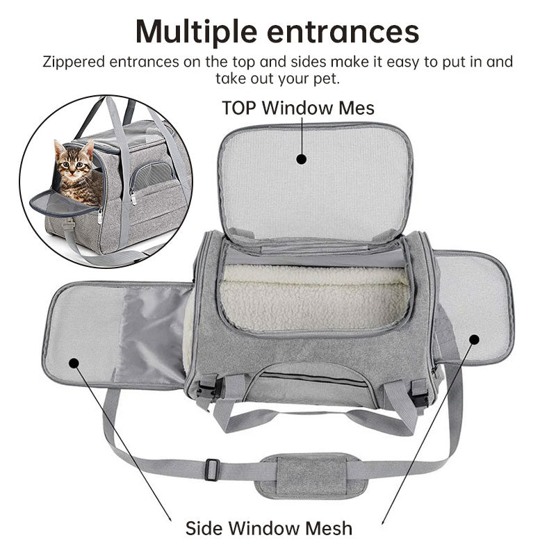 Expandable and Versatile Pet Carrier Bag - Dog Cat - (9 Color Options) - (44 cm (L) × 25 cm (W) × 28 cm (H)