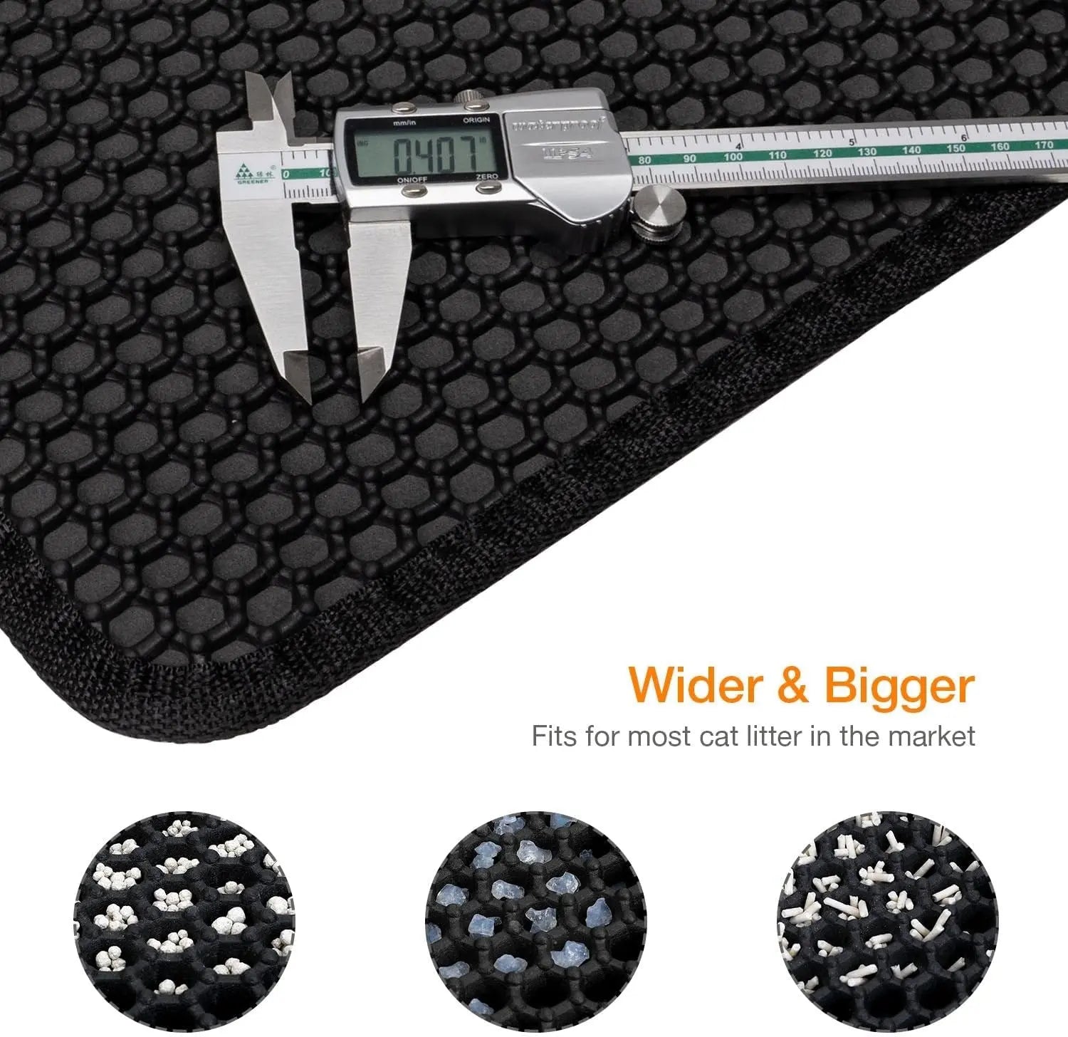 Premium Litter Mat - Cat - (XL) - (Washable) - (3 Sizes/Styles) - (Black, Grey) - (While Supplies Last)