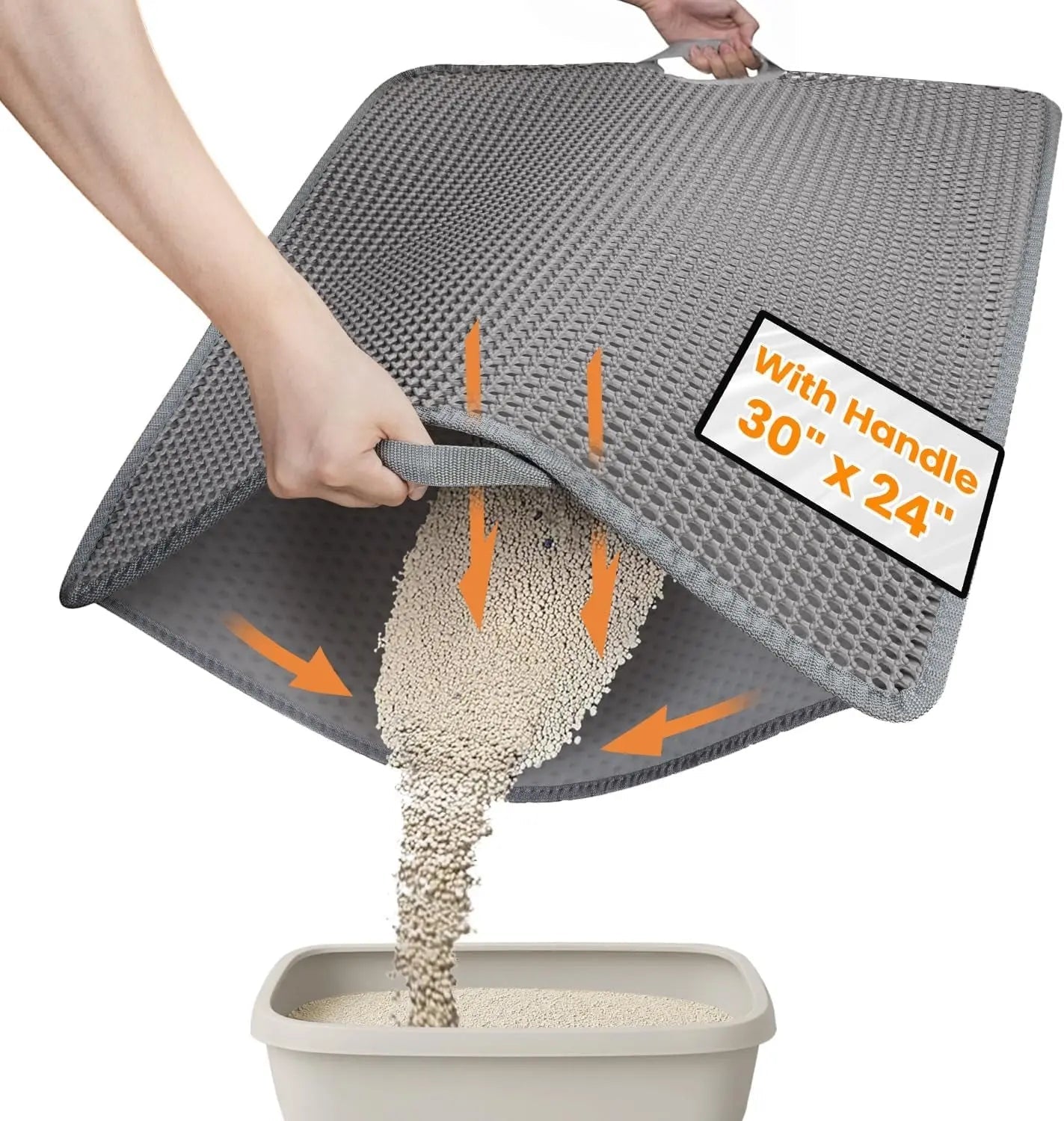 Premium Litter Mat - Cat - (XL) - (Washable) - (3 Sizes/Styles) - (Black, Grey) - (While Supplies Last)
