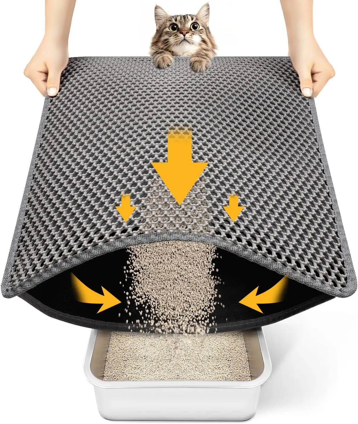 Premium Litter Mat - Cat - (XL) - (Washable) - (3 Sizes/Styles) - (Black, Grey) - (While Supplies Last)