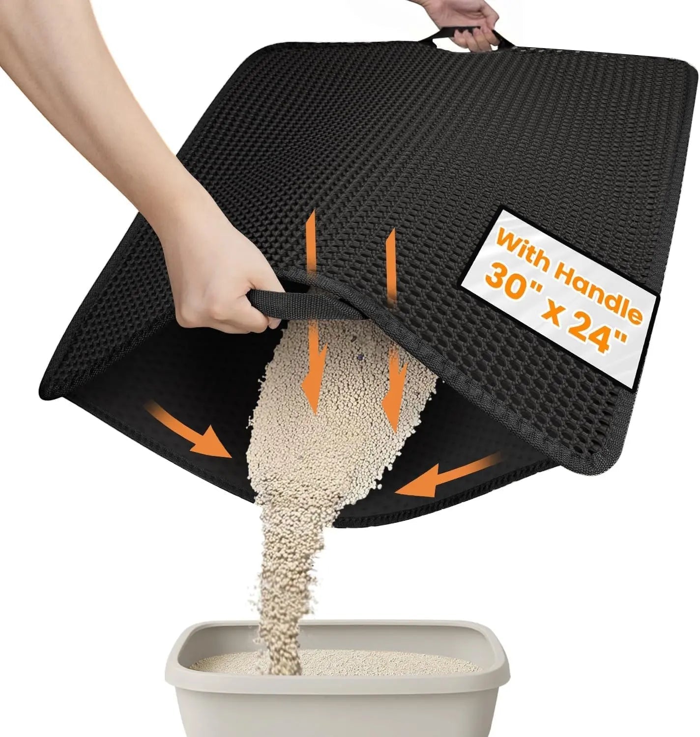 Premium Litter Mat - Cat - (XL) - (Washable) - (3 Sizes/Styles) - (Black, Grey) - (While Supplies Last)
