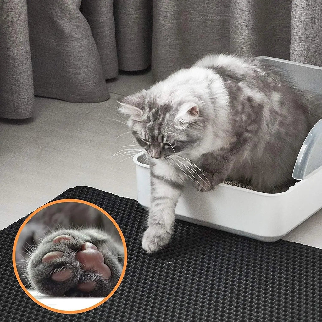 Premium Litter Mat - Cat - (XL) - (Washable) - (3 Sizes/Styles) - (Black, Grey) - (While Supplies Last)