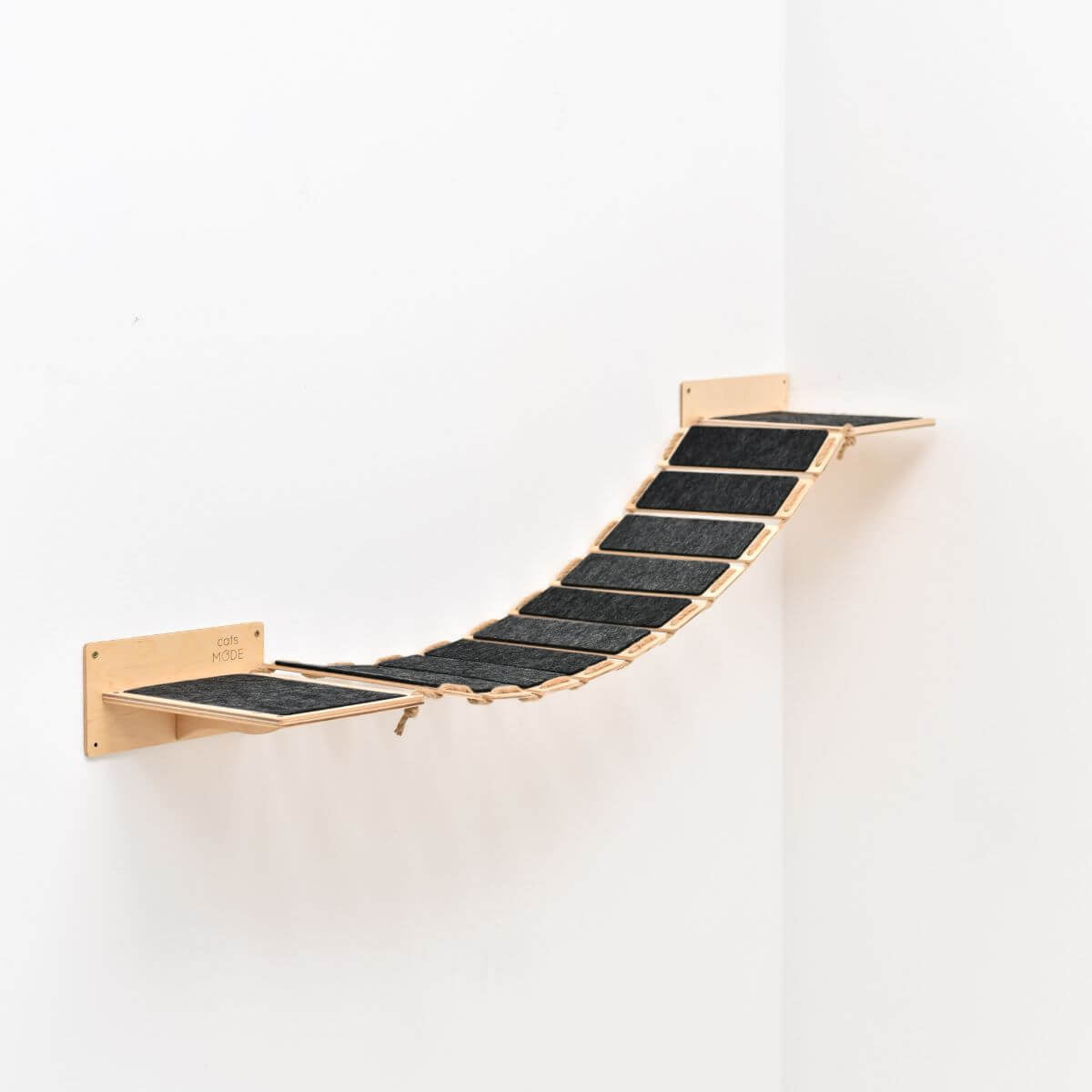 Wall Bridge and Felt Covered Stair   - Cat - (Wall Mounted) - (Wood) - (Beige) - (While Supplies Last)