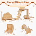Shelves with Hammock Set - Cat - (Wall Mounted) - (6 Pcs) - (Solid Plywood)