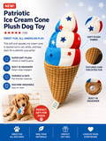 Squeaky Plush Patriotic Ice Cream Cone Dog Toy