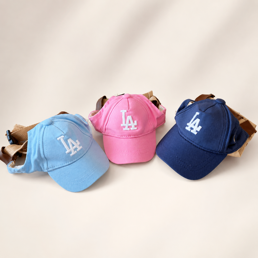 Cute Adjustable Baseball Cap with Ear Holes - (3 Colors)  (Sm & Lg) - Dog Cat  (While Supplies Last)