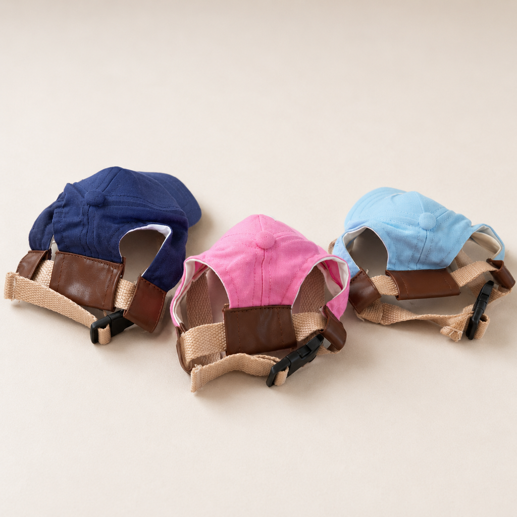 Cute Adjustable Baseball Cap with Ear Holes - (3 Colors)  (Sm & Lg) - Dog Cat  (While Supplies Last)