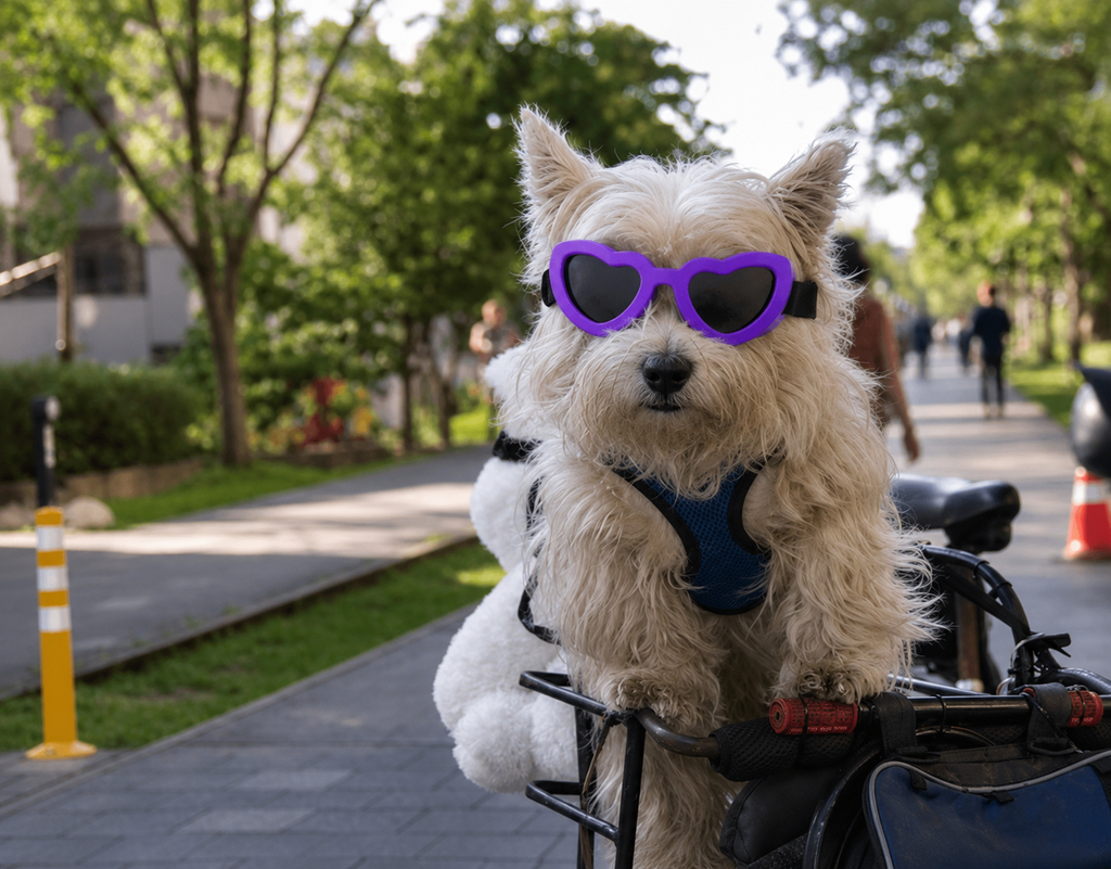Adjustable Heart Shaped Sunglasses with UV Protection - (3 Color Options) - Small Dog Cat - (While Supplies Last)
