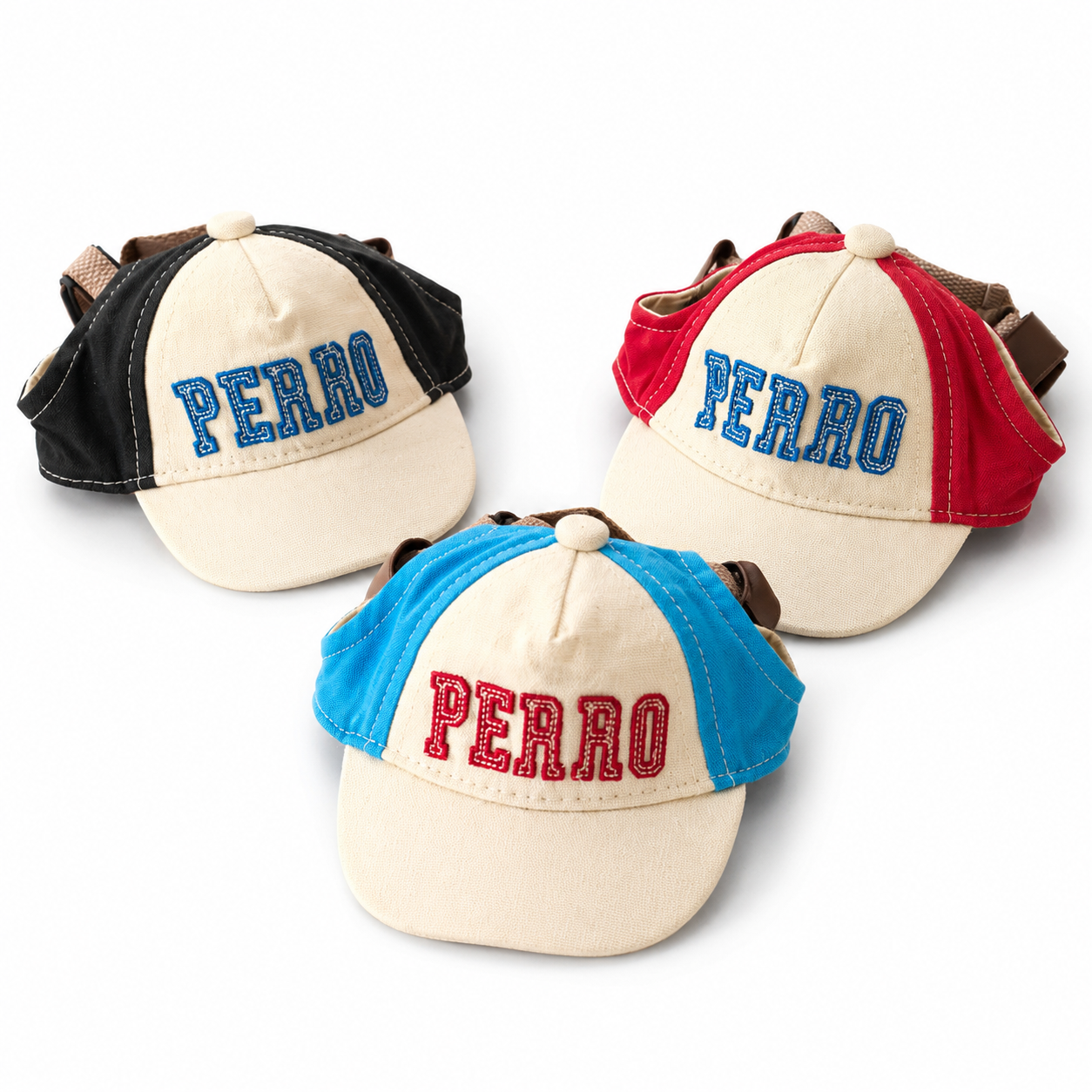Adjustable Baseball Cap with Ear Holes - (3 Color Styles) (Sm & Lg)  - Dog Cat  (While Supplies Last)
