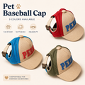 Adjustable Baseball Cap with Ear Holes - (3 Color Styles) (Sm & Lg)  - Dog Cat  (While Supplies Last)