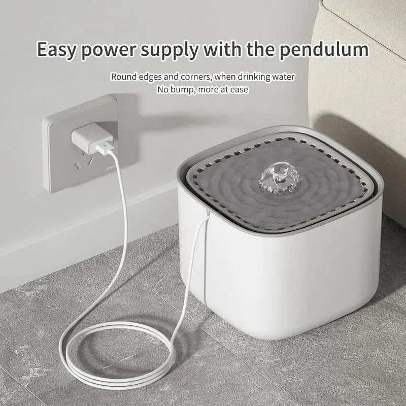 Automatic Circulating Water Fountain - Cat - (3L) - (White) - (While Supplies Last)