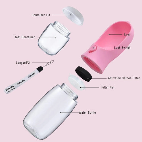2-in-1 Portable Travel Water & Food Bottle - Dog - (12 Color Options) - (10 oz, 19 oz) - (While Supplies Last)