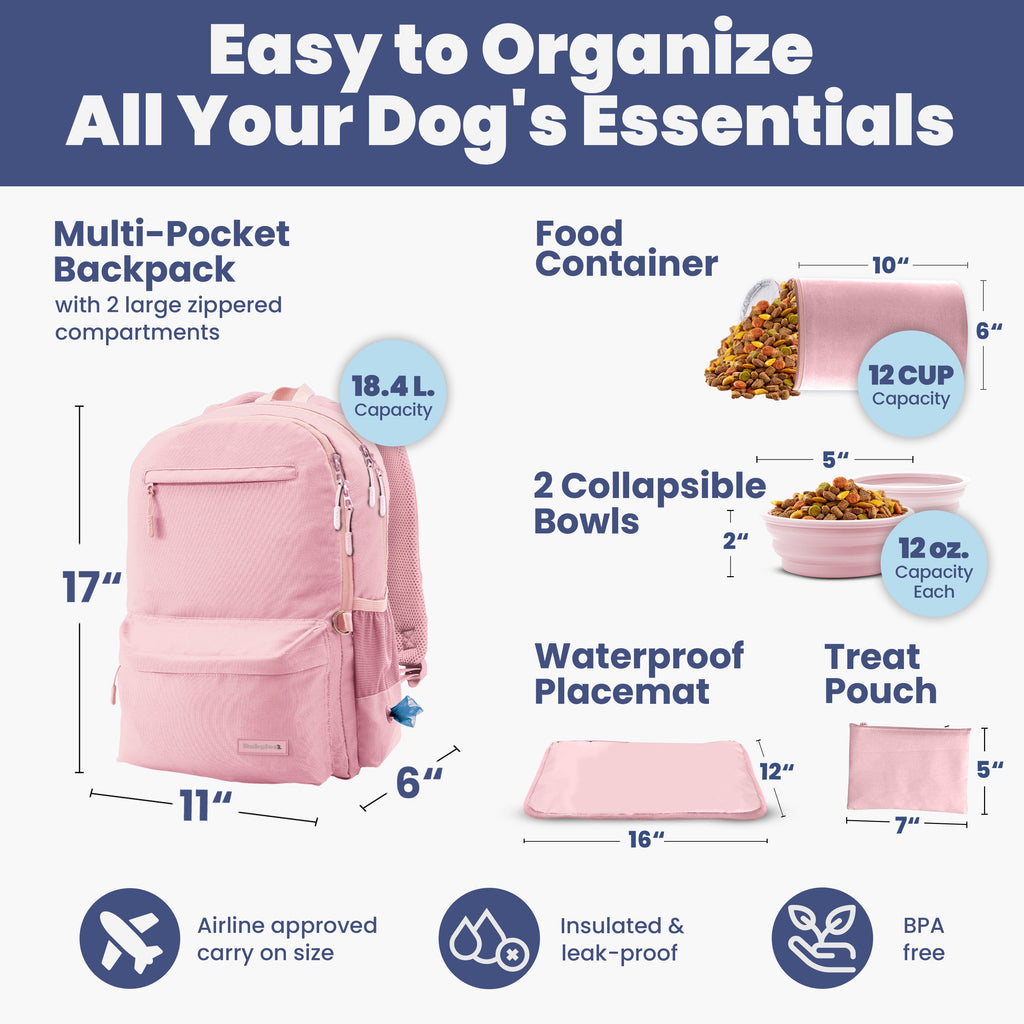 Dog Supplies Backpack - (5 Color Options)
