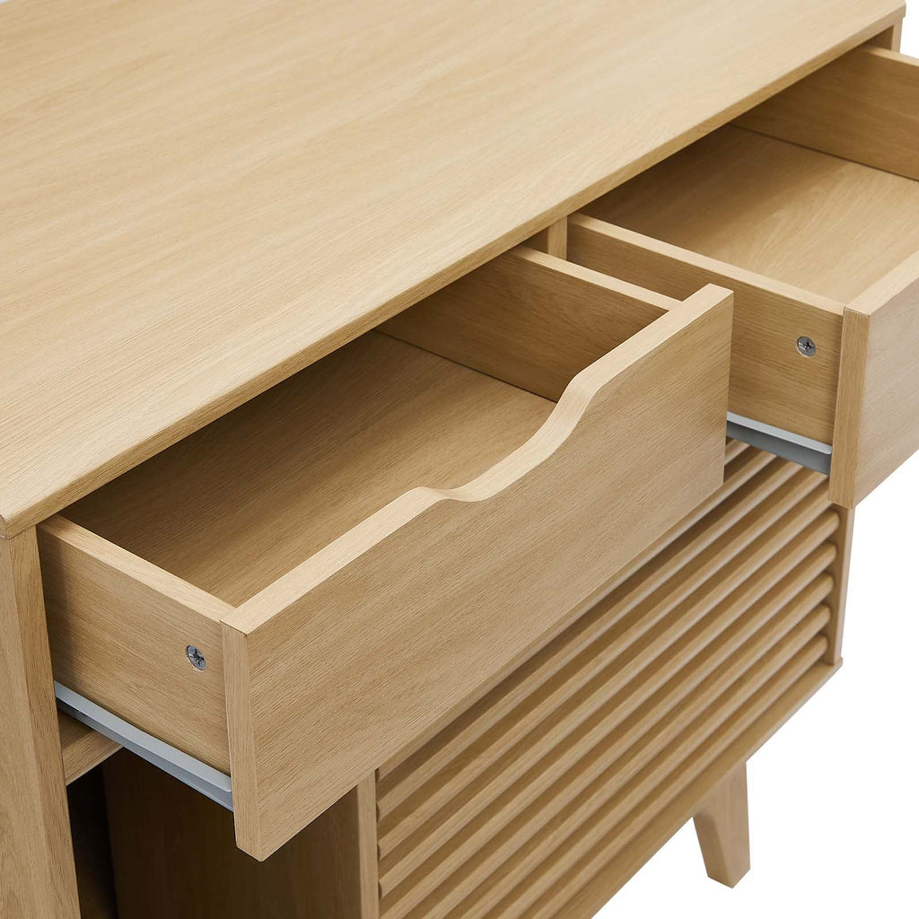 Render Cat Oak Cabinet and Litter Box Enclosure - Cat - (Mid-century Design) -  (Modway) - (While Supplies Last)