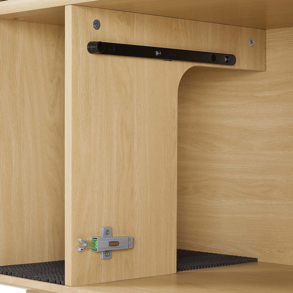 Render Cat Oak Cabinet and Litter Box Enclosure - Cat - (Mid-century Design) -  (Modway) - (While Supplies Last)