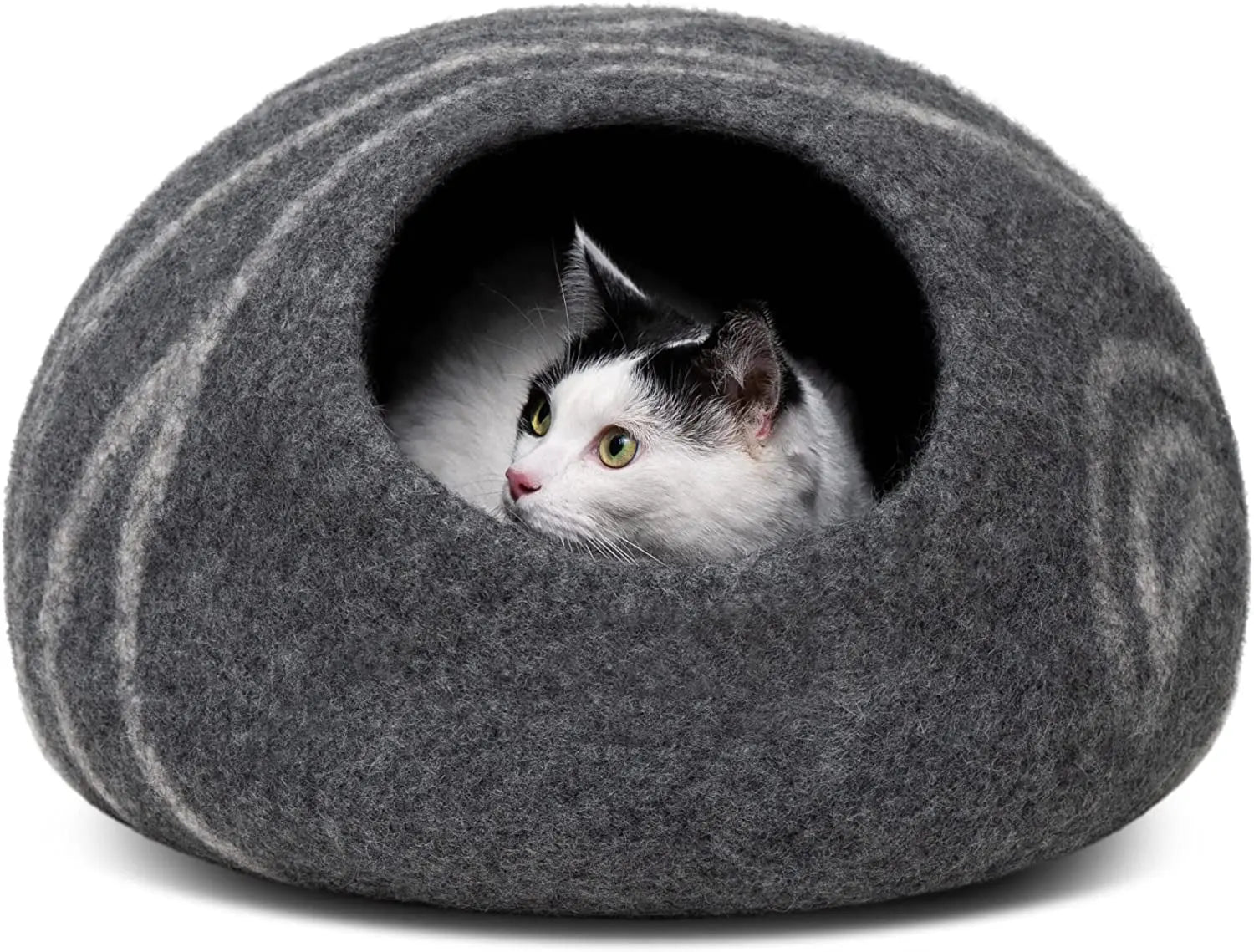 Eco-Friendly Cozy Cave  – Cat - ( Handmade 100% Merino Wool Felt Hideout) - (M,L) - (4 Color Options) - ( While Supplies Last)