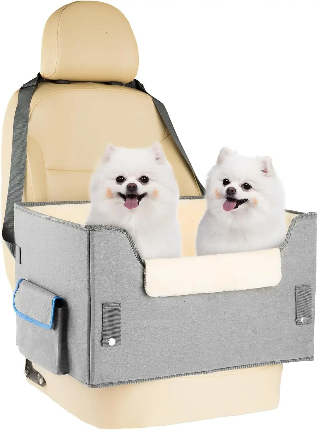 Elevated Pet Travel Car Seat Booster Bed - Dog Cat - (Plush) - (3 Color Options) - (S-XL) - (While Supplies Last)