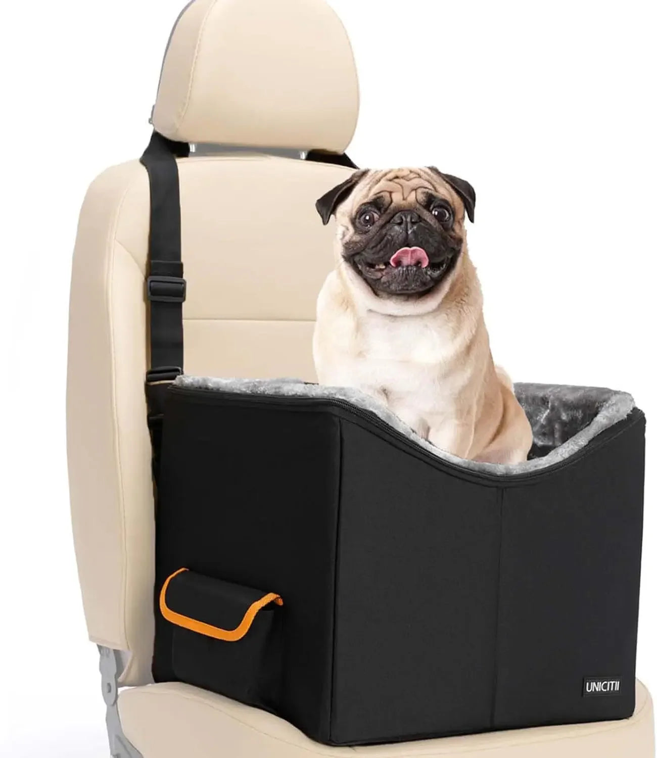 Elevated Pet Travel Car Seat Booster Bed - Dog Cat - (Plush) - (3 Color Options) - (S-XL) - (While Supplies Last)