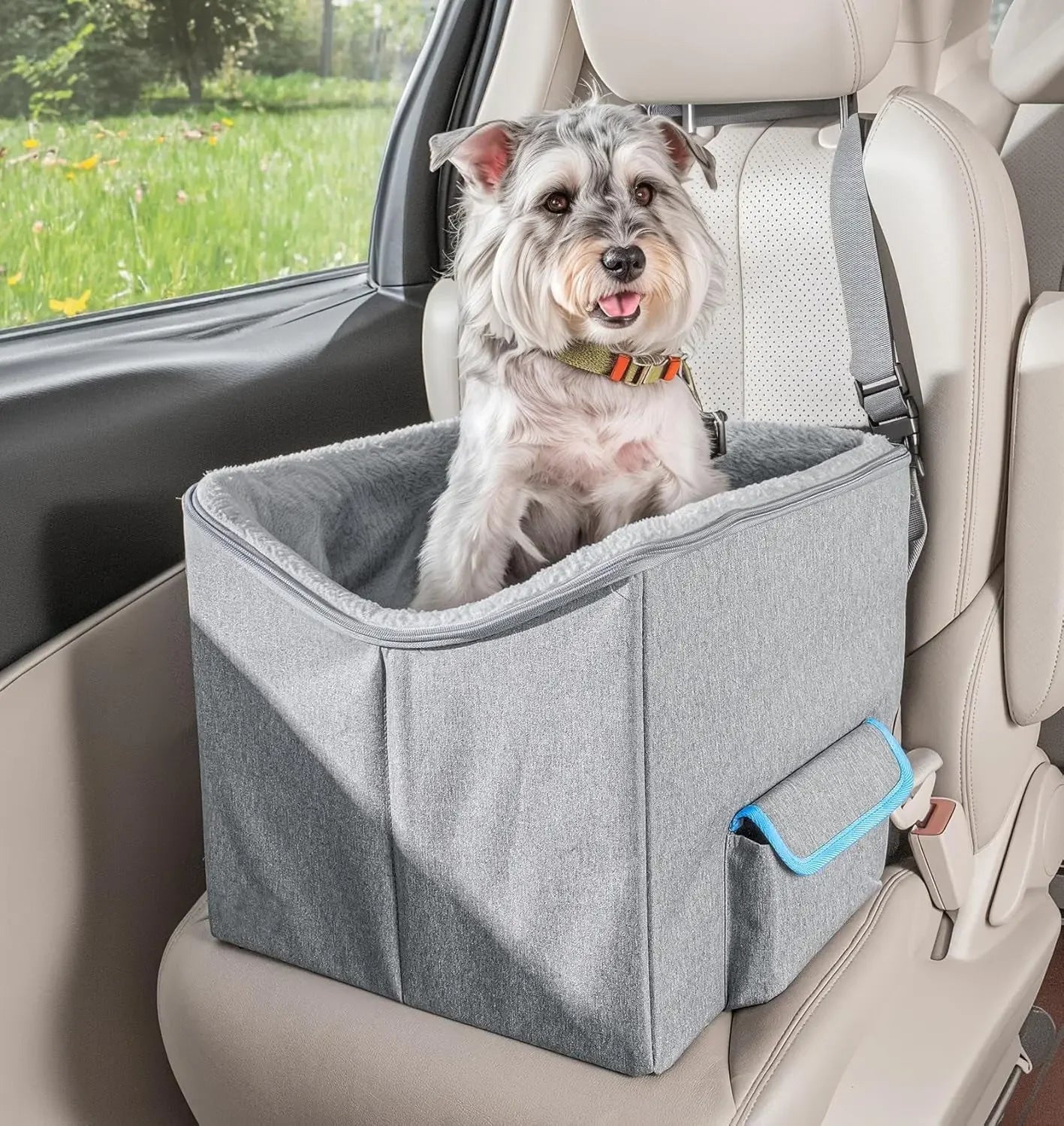 Elevated Pet Travel Car Seat Booster Bed - Dog Cat - (Plush) - (3 Color Options) - (S-XL) - (While Supplies Last)