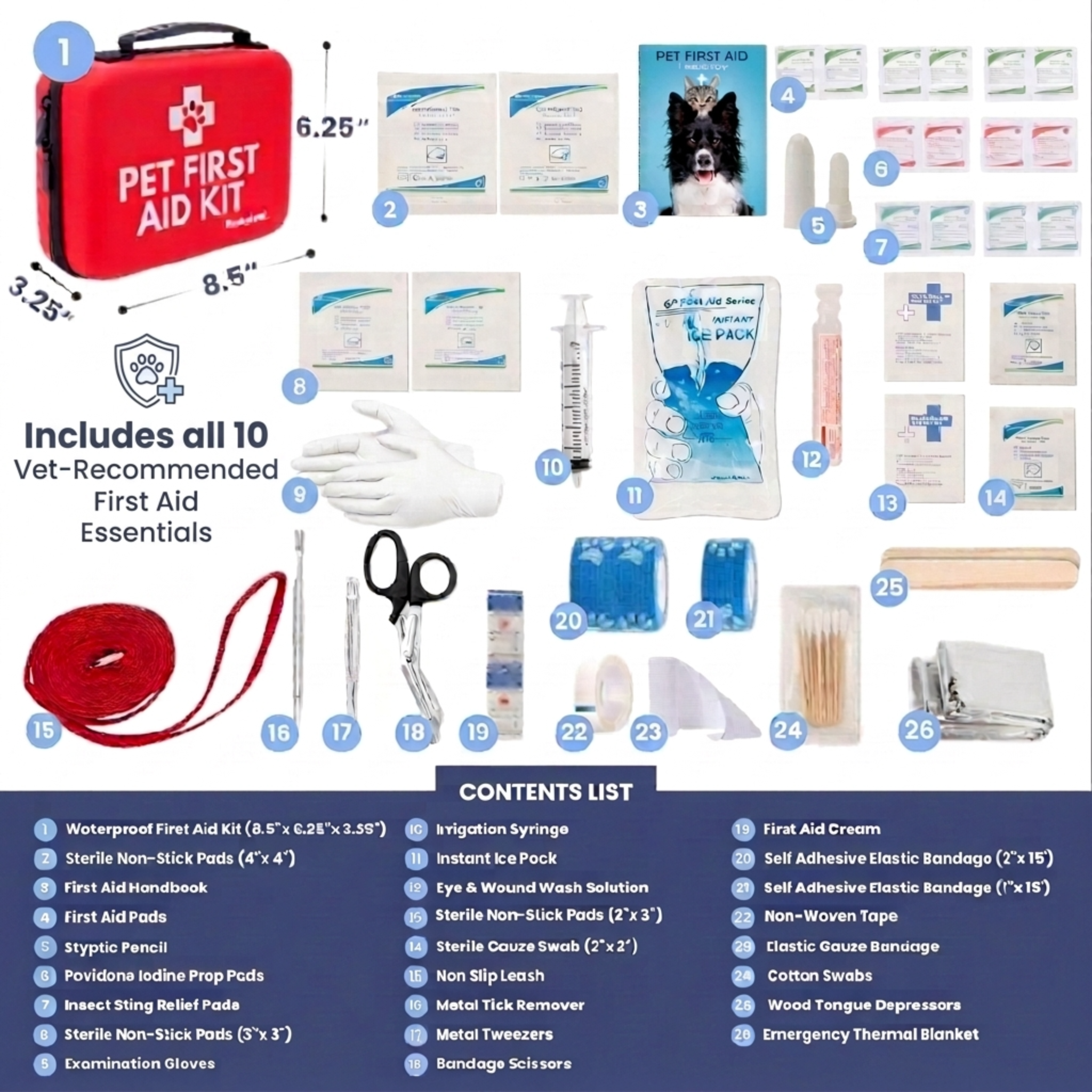 Emergency Preparedness Vet Approved First Aid Kit - Dog Cats