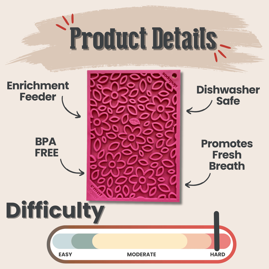 Enrichment Lick Mats - Cat -  (5 Colors/Patterns) - (While Supplies Last)