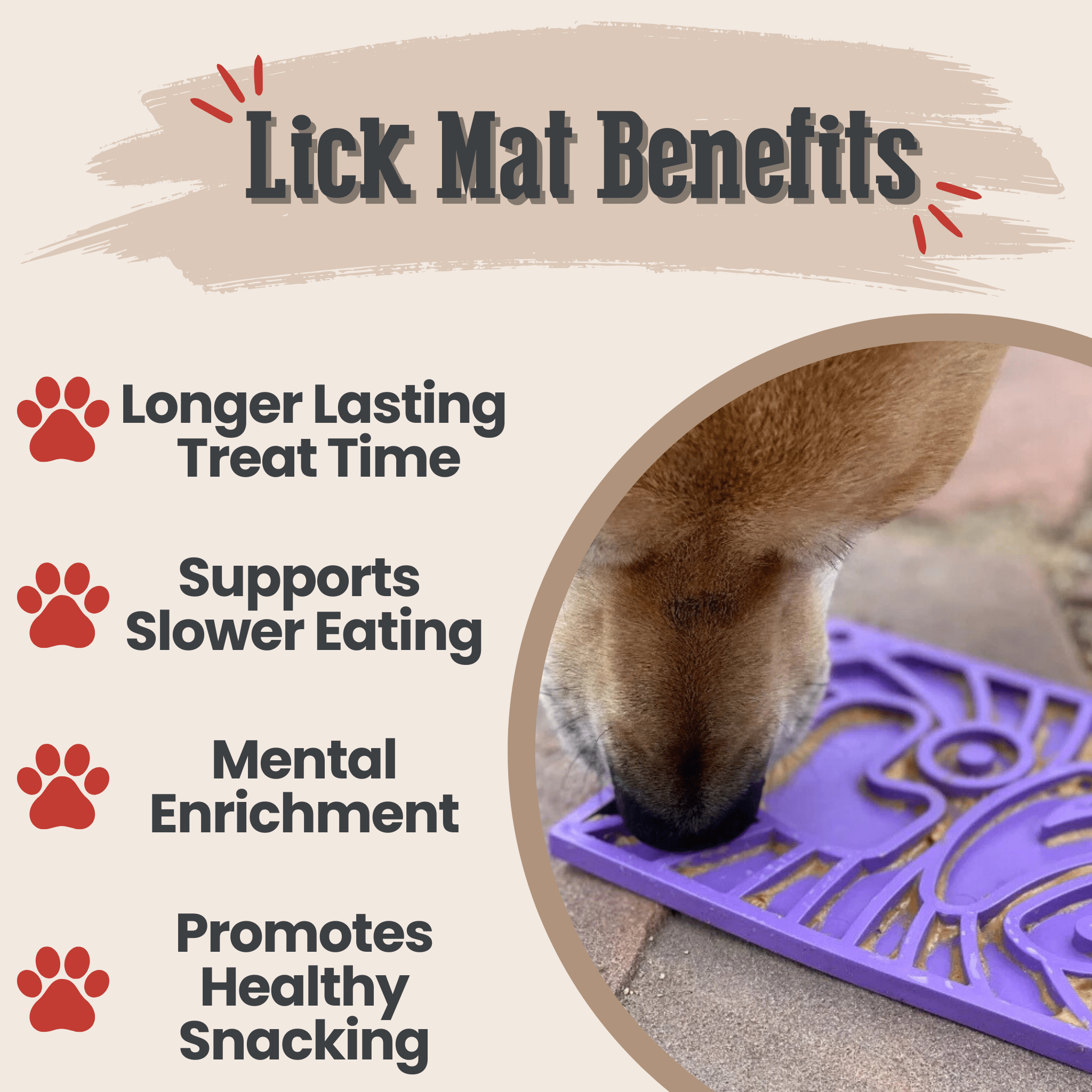 Enrichment Lick Mats - Cat -  (5 Colors/Patterns) - (While Supplies Last)