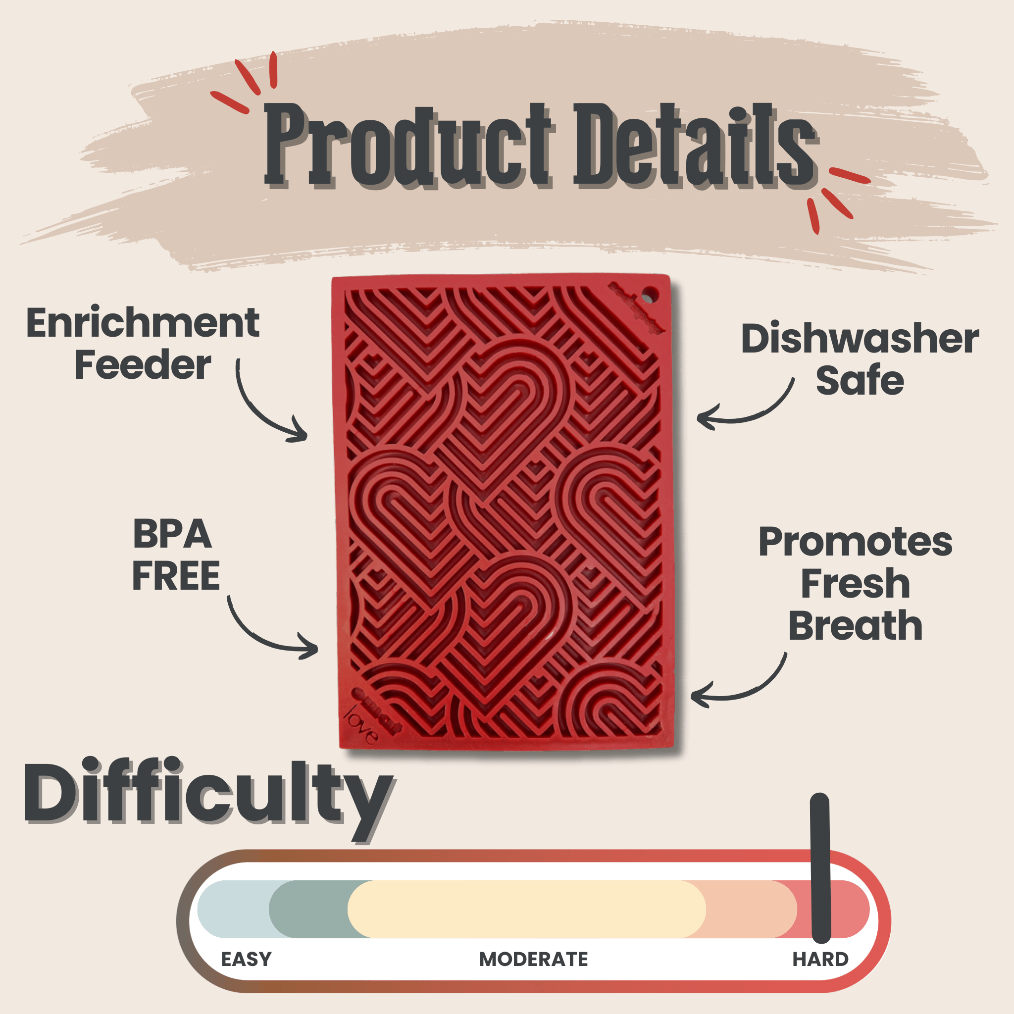 Enrichment Lick Mats - Cat -  (5 Colors/Patterns) - (While Supplies Last)