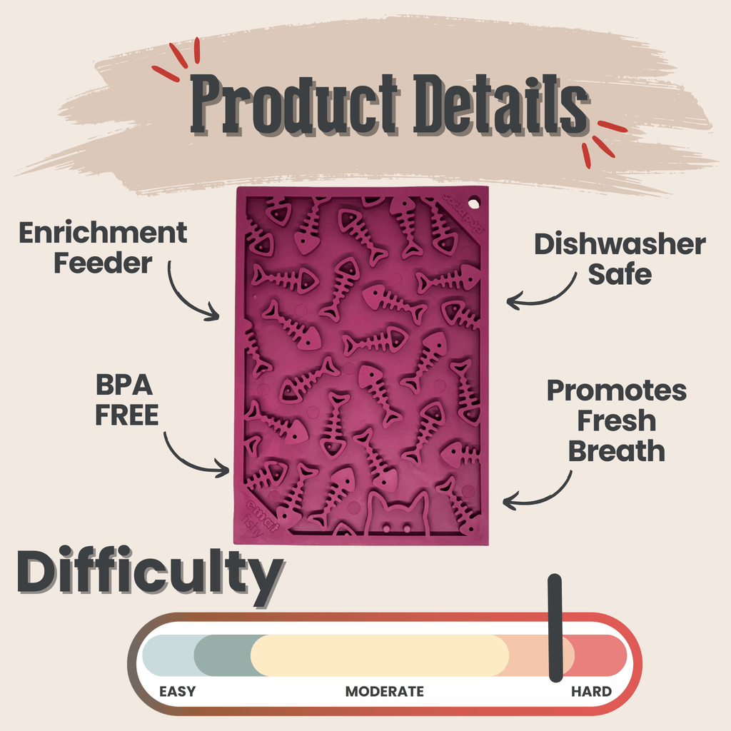 Enrichment Lick Mats - Cat -  (5 Colors/Patterns) - (While Supplies Last)