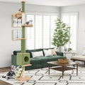 Floor to Ceiling Green Cat Tree with Extra Post