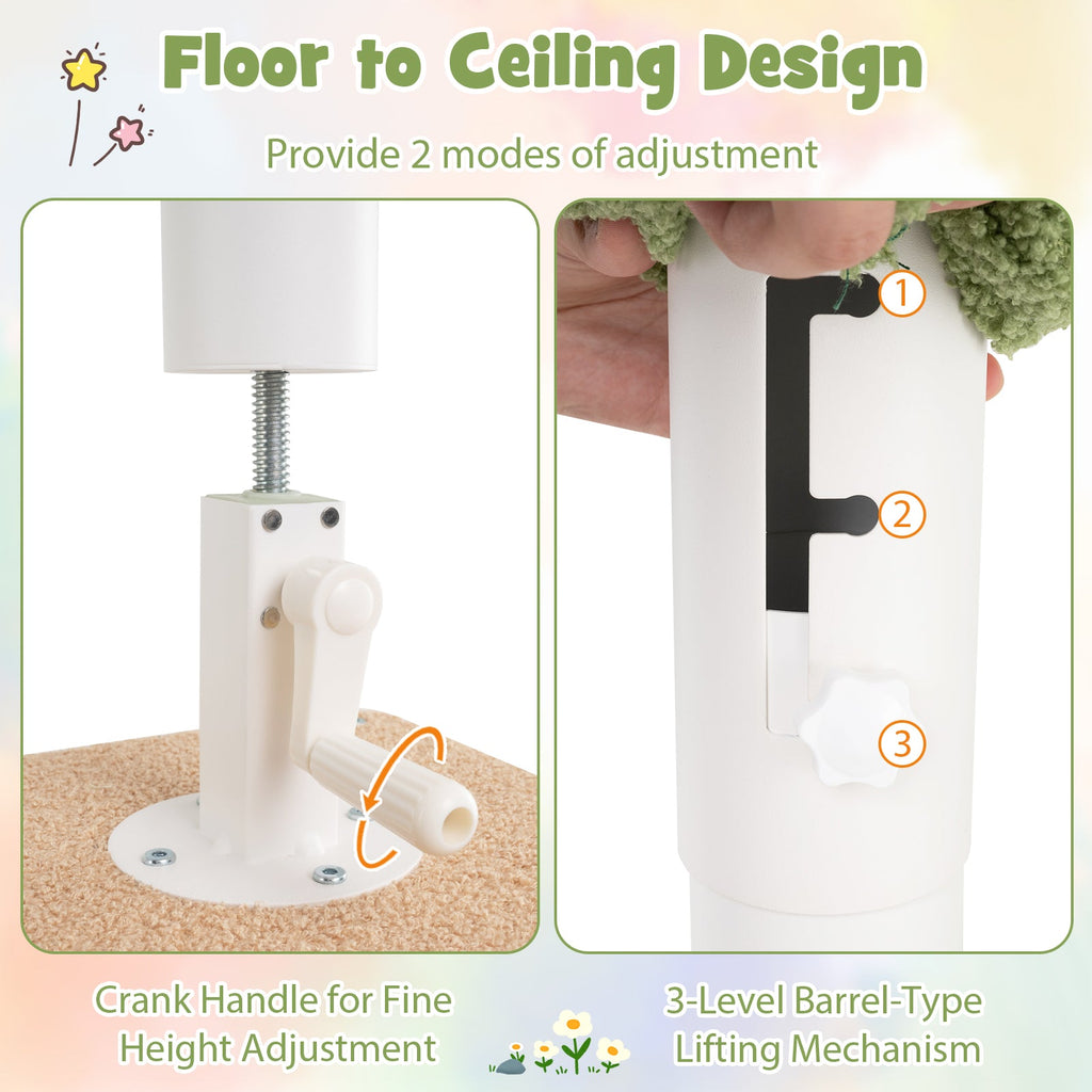 Floor to Ceiling Green Cat Tree with Extra Post