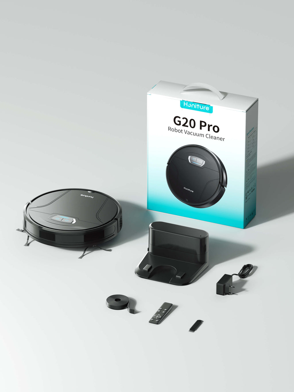 3-in-1 Pro Robot Vacuum, Sweeper, and Mopper -  Remove Pet Hair, Dust, and Debris with Ease  - (Black) - (Honiture G20)
