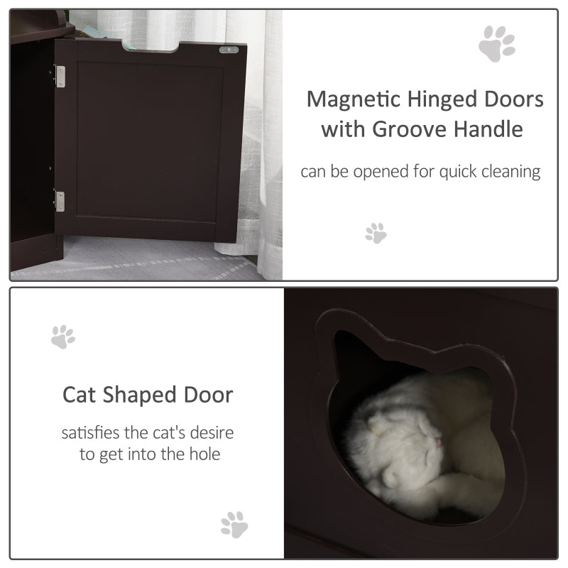 End Table and Litter Box Enclosure - Cat - (White, Brown) - (34.75" L x 19" W x 20.25" H - (While Supplies Last)