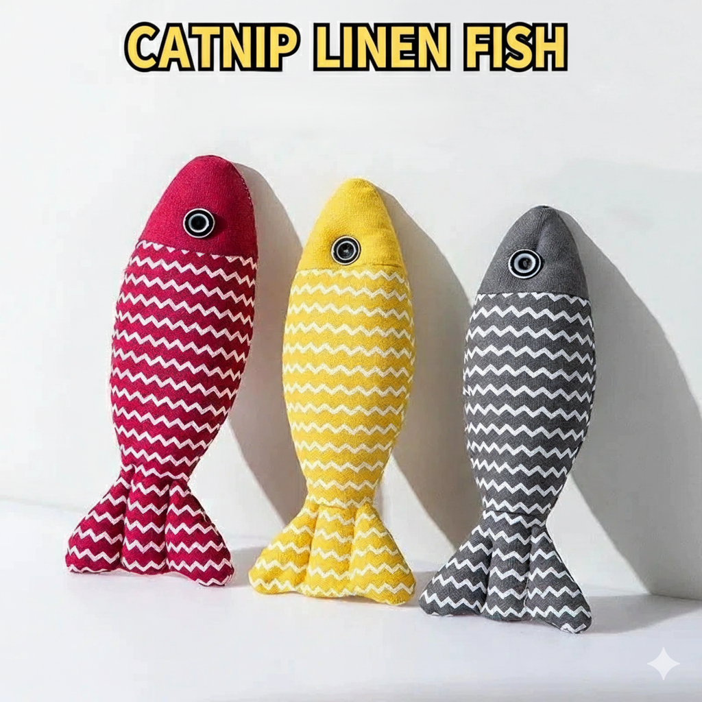 Catnip Fish Chew Toy - Cat - (3 Color Options) - (While Supplies Last)