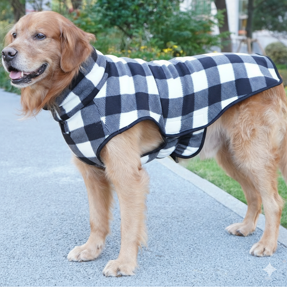 Classic Plaid Fleece Jacket - Dog - (2XL-6XL) - (Red, Black) - (While Supplies Last)