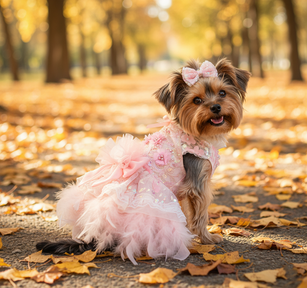 Feather Dream Princess Dress - Dog - (5 Color Options) (XS-XL) and Customizable - (While Supplies Last)