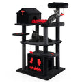 Gothic Cat Tree Tower with Scratching Posts... -  Cat - (49 Inch T) - (6-Tiers) - (Coffin Bed) - (Black) - (While Supplies Last)