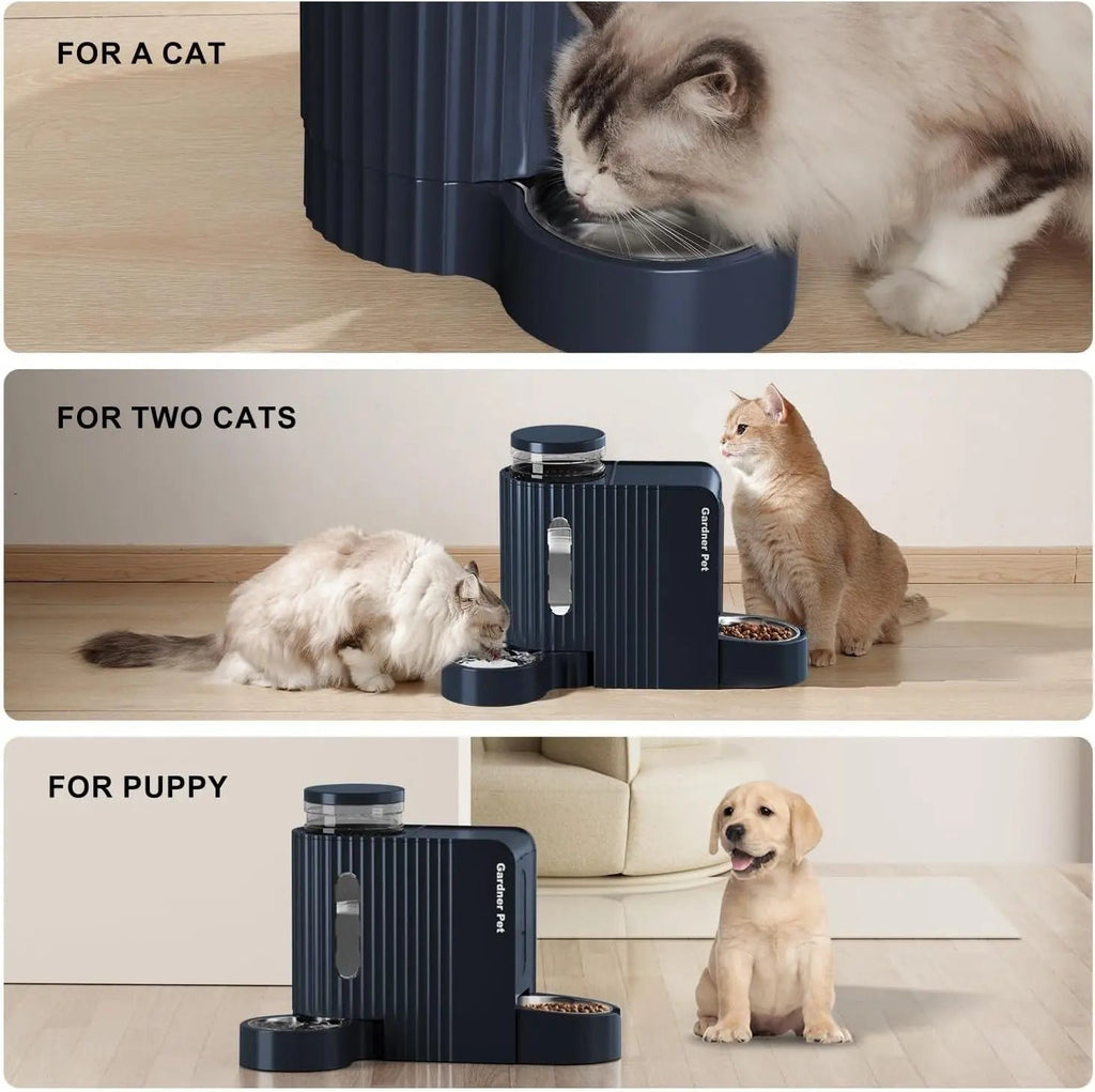 Gravity Dog Cat Feeder of Food & Water with Bowls