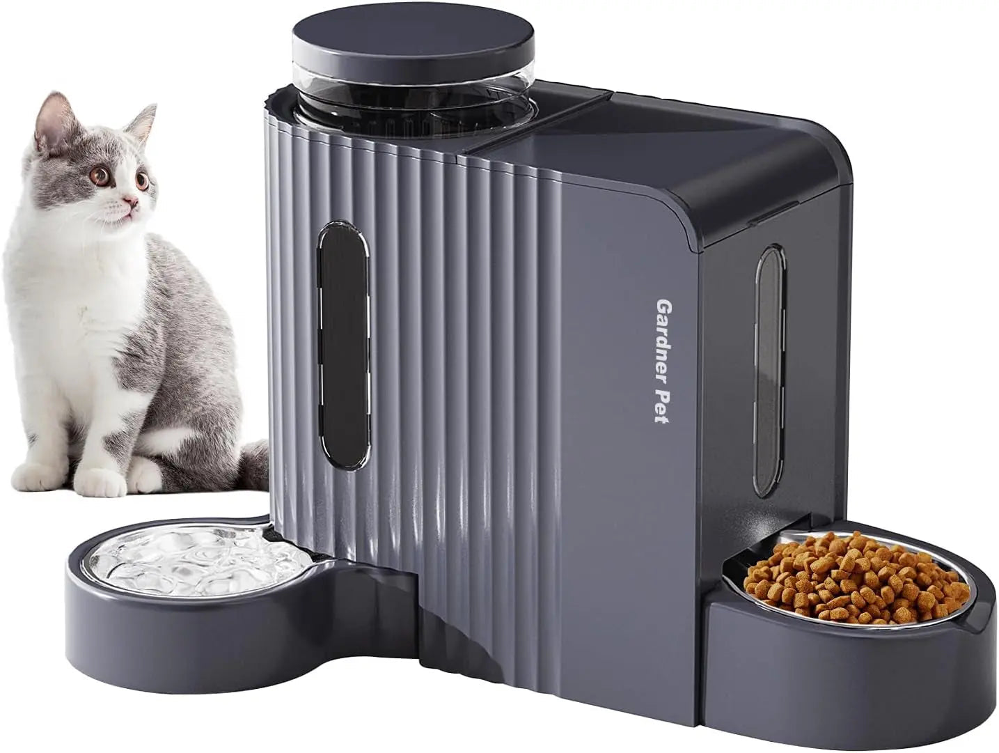 Gravity Dog Cat Feeder of Food & Water with Bowls