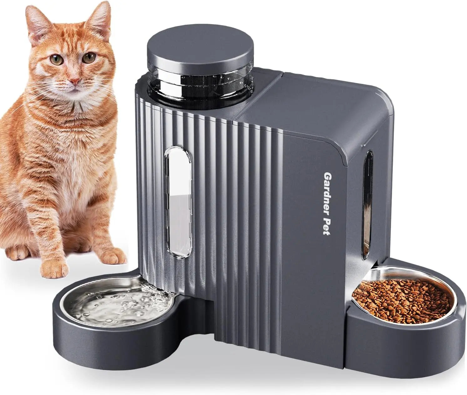 Gravity Dog Cat Feeder of Food & Water with Bowls