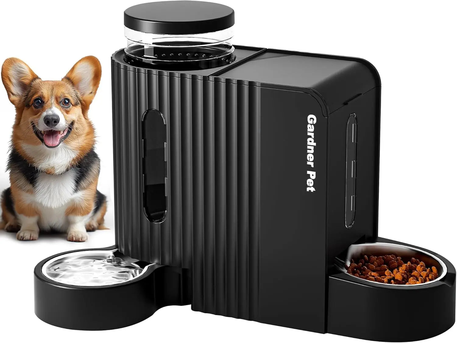Gravity Dog Cat Feeder of Food & Water with Bowls