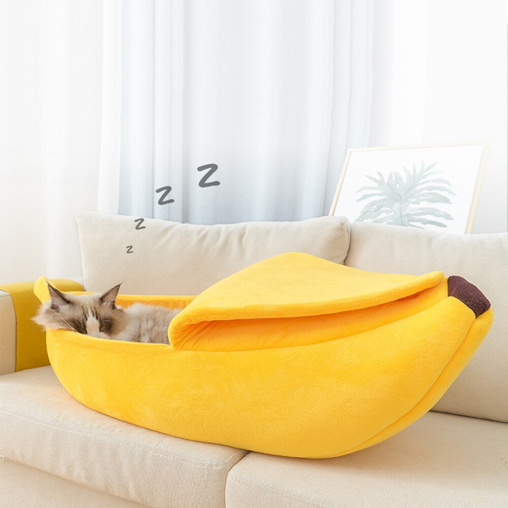 Cozy Banana Bed - Dog Cat - (S-XL) - (6 Color Options)