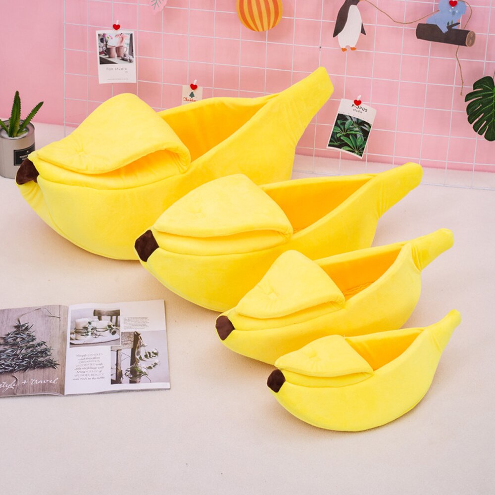 Cozy Banana Bed - Dog Cat - (S-XL) - (6 Color Options)