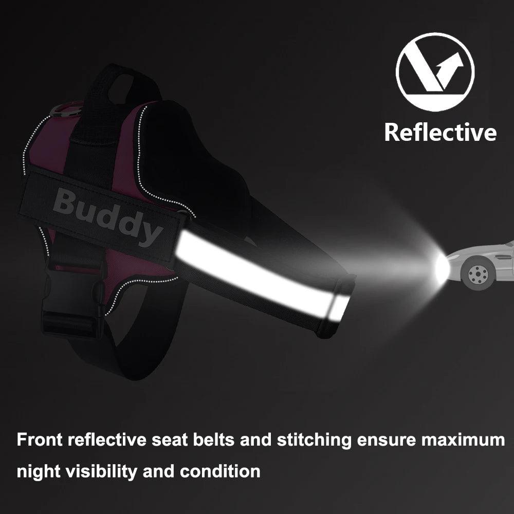 Personalized NO PULL Reflective Breathable Training Harness - (11 Color Options) -  (Sm-XL) - Dog