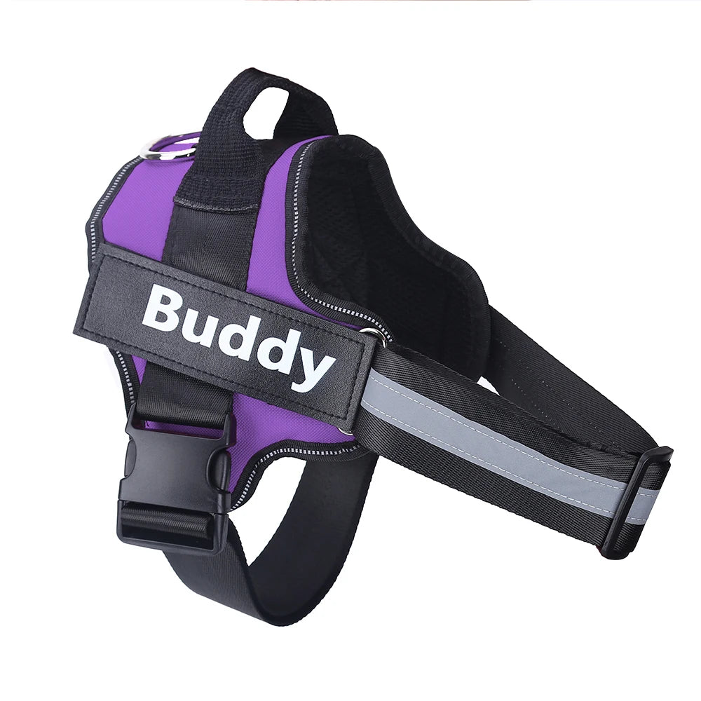 Personalized NO PULL Reflective Breathable Training Harness - (11 Color Options) -  (Sm-XL) - Dog