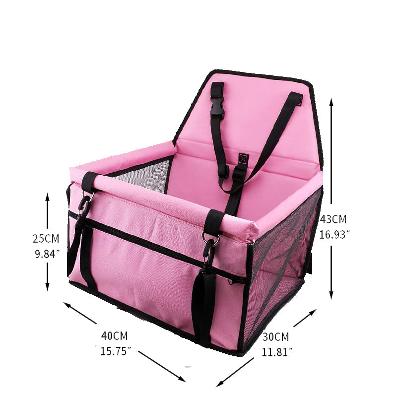 Secure Pet Carrier Car Seat - Dog Cat - (Waterproof) - (12 Color/Style Options)