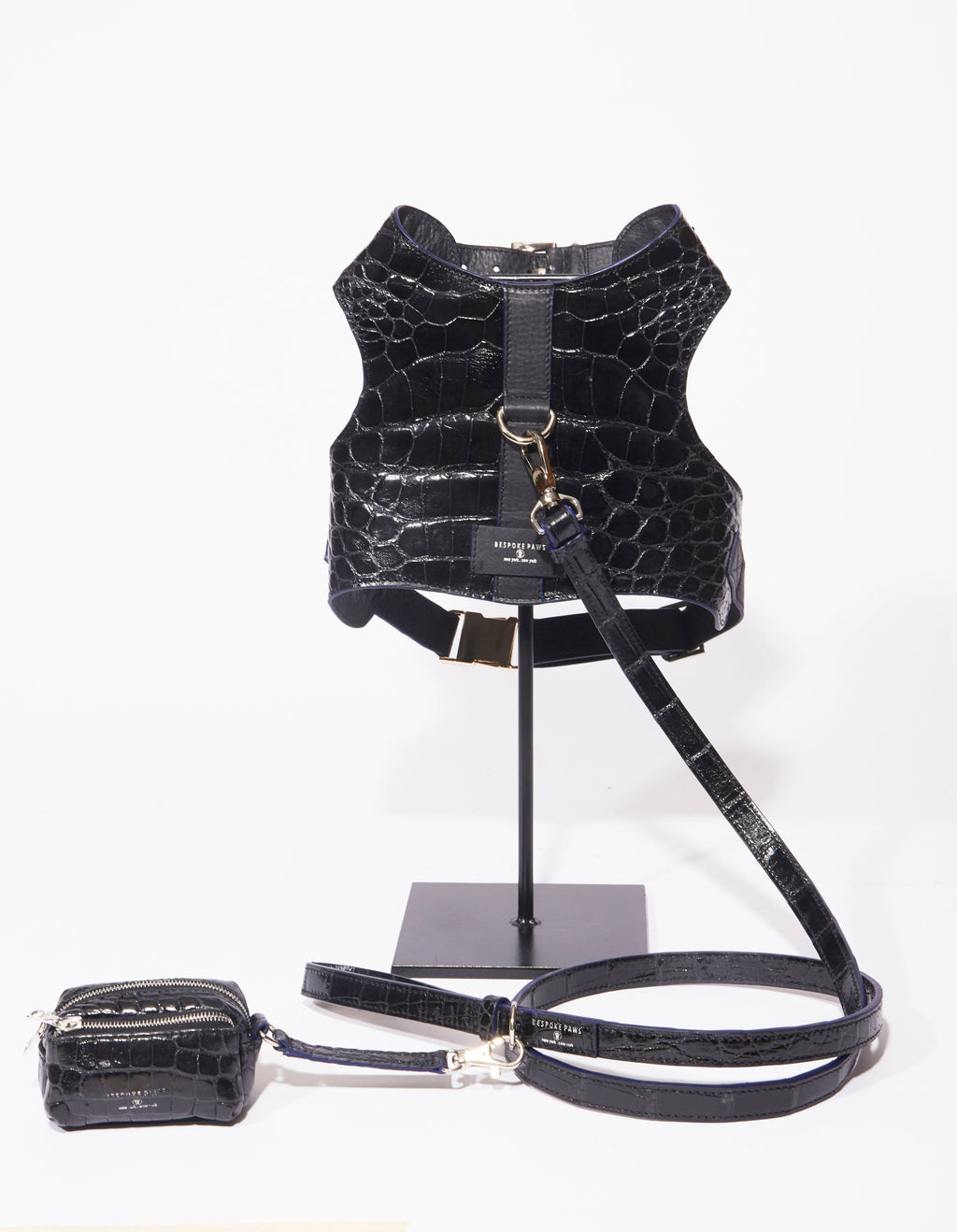 Exotic 100% Alligator Skin Leash - (Navy, Black) - Small Breed Dog - (While Supplies Last)
